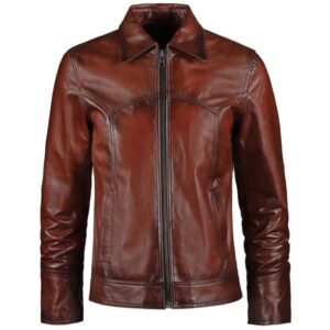 red leather jacket