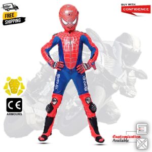 Spiderman Kids Motorbike Leather Suit